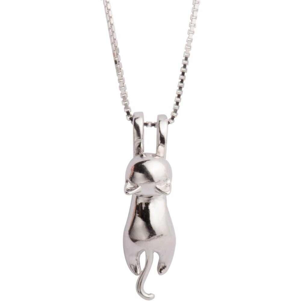 Sterling Silver Cat Necklace Women Dainty Charm Pendant Gift